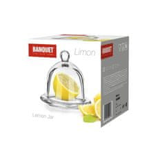 Dóza sklo s poklopem na citron/syrečník ¤12,5cm LIMON