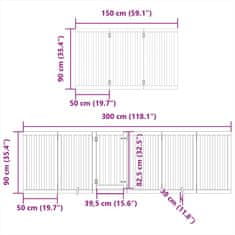 Vidaxl Zábrana pro psy s dvířky skládací 15 panelů bílá 750 cm topol