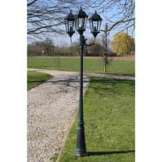 Vidaxl Zahradní lampa Brighton se 3 rameny, 230 cm, tmavě zelená / černá