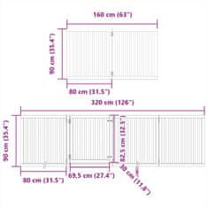 Vidaxl Zábrana pro psy s dvířky skládací 8 panelů hnědá 640 cm topol