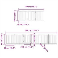 Vidaxl Zábrana pro psy s dvířky skládací 9 panelů hnědá 450 cm topol