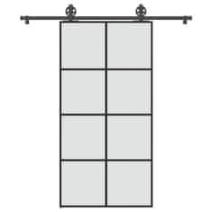 Vidaxl Posuvné dveře s kováním 102,5 x 205 cm ESG sklo a hliník