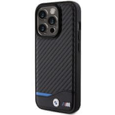 Bmw hard silikonové pouzdro iPhone 15 PRO 6.1" black Leather Carbon