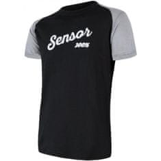 Sensor Triko Merino Active PT Logo - pánské, krátký, černá/šedá - Velikost S