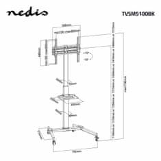 Nedis TVSM5100BK podlahový stojan pro TV, 32 - 55", 35 kg, snap lock systém, černá