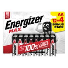 Energizer MAX Baterie - Tužka AA 12 + 4 kusy