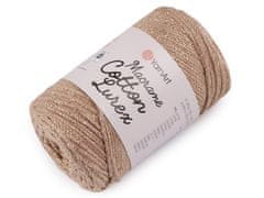 Pletací příze Macrame Cotton lurex 250 g - (735) béžová zlatá