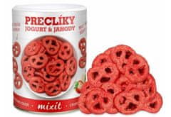 Mixit Preclíky v jogurtové čokoládě s jahodami 250g