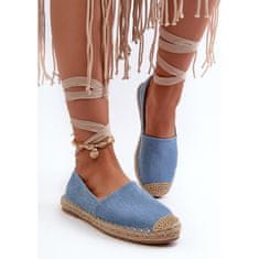 Džínové espadrilky s vázáním Blue velikost 41