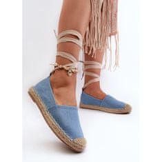 Džínové espadrilky s vázáním Blue velikost 41