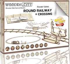 Wooden city WOODEN CITY 3D puzzle Kruhové koleje s přejezdem 159 dílů