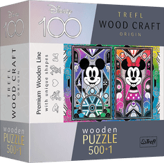 Trefl TREFL Wood Craft Origin puzzle Mickey Mouse a Minnie 501 dílků