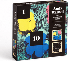 Galison GALISON Posuvné dřevěné puzzle Andy Warhol: Květiny 2v1 (16 dílků)