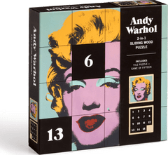 Galison GALISON Posuvné dřevěné puzzle Andy Warhol: Marilyn 2v1 (16 dílků)