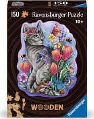 Ravensburger RAVENSBURGER Dřevěné obrysové puzzle Kouzelná kočka 150 dílků