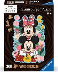 Ravensburger RAVENSBURGER Dřevěné obrysové puzzle Mickey a Minnie 300 dílků