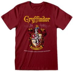 CurePink Pánské tričko Harry Potter: Gryffindor - Nebelvír znak (XL) vínová bavlna