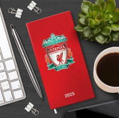 CurePink Slim diář 2025 FC Liverpool (8,3 x 16,4 cm)