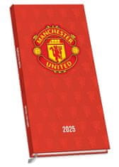 CurePink Slim diář 2025 FC Manchester United (8,3 x 16,5 cm)