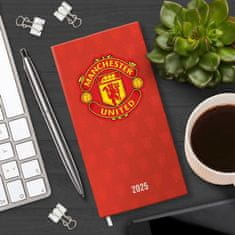 CurePink Slim diář 2025 FC Manchester United (8,3 x 16,5 cm)