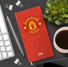 CurePink Slim diář 2025 FC Manchester United (8,3 x 16,5 cm)