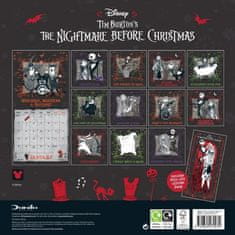 CurePink Oficiální nástěnný kalendář 2025 Disney: The Nightmare Before Christmas|Ukradené Vánoce s plakátem (SQ 30,5 x 30,5|61 cm)