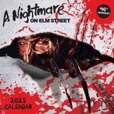 CurePink Oficiální nástěnný kalendář 2025 A Nightmare Before Elm Street|Noční můra v Elm Street plakátem (SQ 30,5 x 30,5|61 cm)