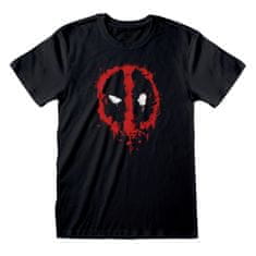 CurePink Pánské tričko Marvel|Deadpool: Splat (2XL) černé bavlna