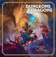 CurePink Oficiální nástěnný kalendář 2025 Dungeons & Dragons s plakátem (30,5 x 30,5|61 cm) SQ