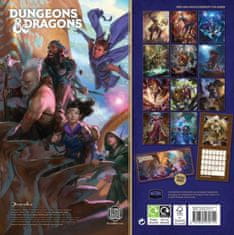 CurePink Oficiální nástěnný kalendář 2025 Dungeons & Dragons s plakátem (30,5 x 30,5|61 cm) SQ