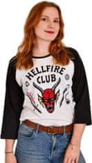 CurePink Pánské tričko Stranger Things: Hellfire Club Crest (M) bílá bavlna