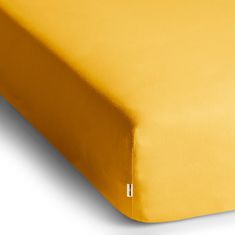 DecoKing Bavlněné jersey prostěradlo s gumou Amber žluté, velikost 80-90x200+30