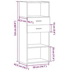 Vidaxl Skříň highboard hnědý dub 45 x 42,5 x 124 cm kompozitní dřevo