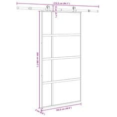 Vidaxl Posuvné dveře s kováním 102,5x205 cm tvrzeného sklo a hliník