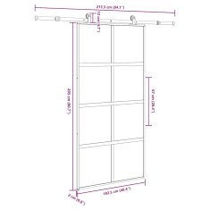 Vidaxl Posuvné dveře s kováním 102,5x205 cm tvrzeného sklo a hliník