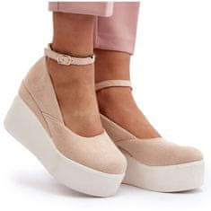 Dámské espadrilky na podpatku Light Beige velikost 41