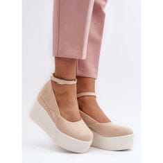 Dámské espadrilky na podpatku Light Beige velikost 40