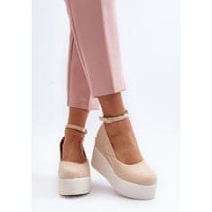 Dámské espadrilky na podpatku Light Beige velikost 41