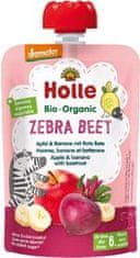 Holle Zebra Beet Bio ovocné pyré jablko, banán a červená řepa, 100 g (6 m+)