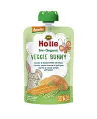 Holle Veggie Bunny Bio pyré mrkev, batáty a hrášek, 100 g (6 m+)