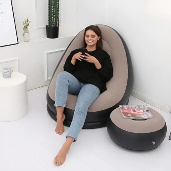 HOME & MARKER® Nafukovací sedadlo s taburetem | CHILLSEAT