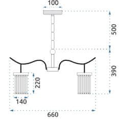 Toolight KOVOVÉ KŘIŠŤÁLOVÉ ZÁVĚSNÉ STROPNÍ SVÍTIDLO APP768-7CP