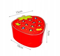 Kruzzel 22411 Dřevěná magnetická hra Lovení červíků jahoda