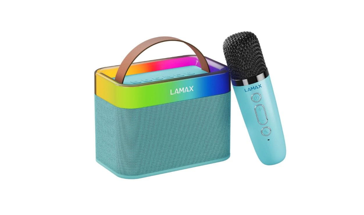  přenosný reproduktor bluetooth LAMAX KaraokeKid1  super zvuk nabíjecí baterie bezdrátové párování bezdrátový 