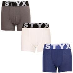 Styx 3PACK dětské boxerky sportovní guma vícebarevné (3GJ96813) - velikost 6-8 let