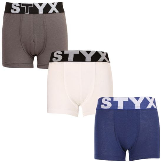 Styx 3PACK dětské boxerky sportovní guma vícebarevné (3GJ96813)