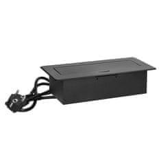 Orno Výklopný blok zapuštěný ORNO OR-GM-9035/B, 2x 230V, 2x USB (A+C type; 3.6A), barva černá