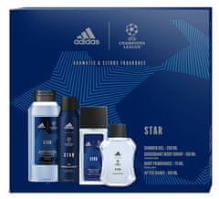 Champions League Star Edition - voda po holení 100 ml + sprchový gel 250 ml + deodorant ve spreji 150 ml + deodorant s rozprašovačem 75 ml