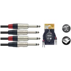 Stagg NTC3PR, kabel dvojitý mono JACK/JACK, 3m