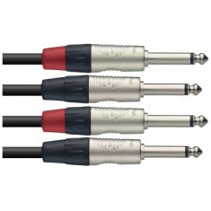 Stagg NTC3PR, kabel dvojitý mono JACK/JACK, 3m